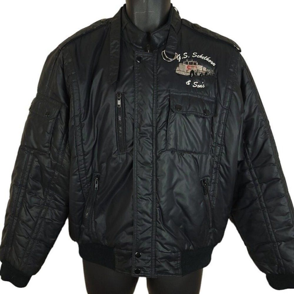 Trucking Cafe Racer Jacket Vintage 80s Trucker Racing Mens Size Medium